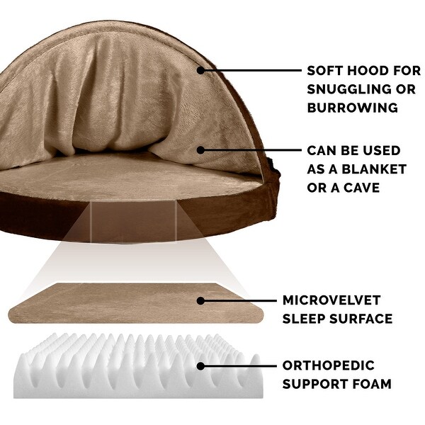 FurHaven Pet Bed | Orthopedic Microvelvet Snuggery Burrow Dog Bed